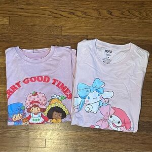 LOT OF NOVELTY STRAWBERRY SHORTCAKE SANRIO HELLO KITTY MY MELODY TEE T SHIRTS